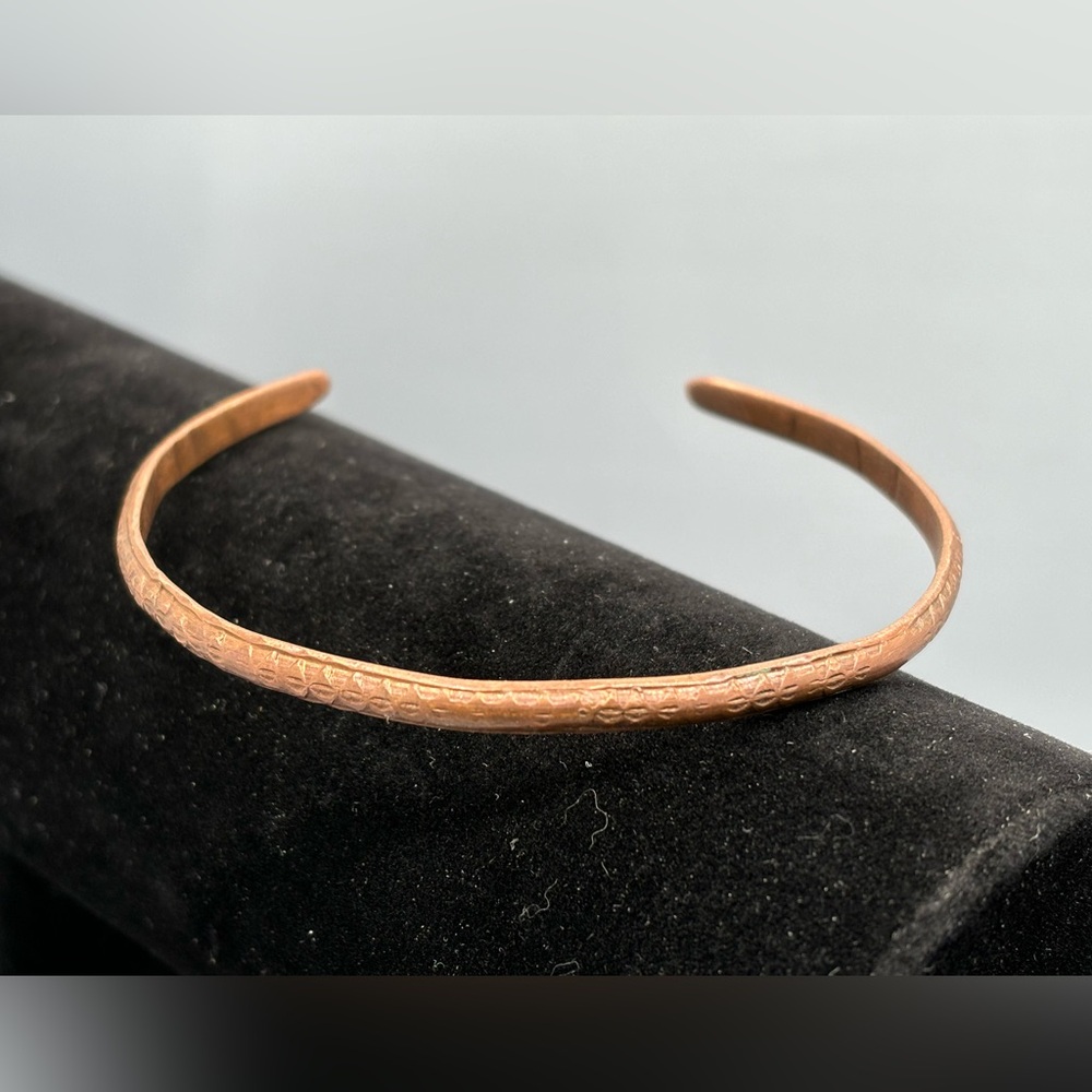 Textured Copper Bangle Bracelet - image 6